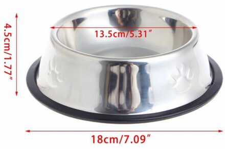 Hond Kat Bowls Rvs Reizen Footprint Voeden Feeder Water Kom Voor Hond Katten Puppy Outdoor Voedsel Schotel 3 Maten Puppy Paw / 18cm