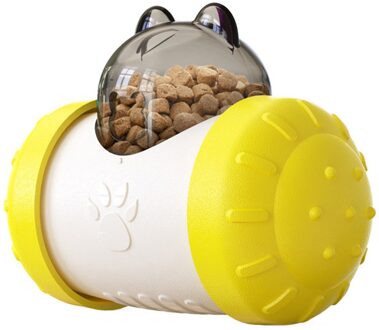 Hond Kat Eten Treat Dispenser Speelgoed Interactie Hond Bal Trage Eten Iq Behandelen Bal Voor Kleine Middelgrote Hond En Kat DNJ998 geel