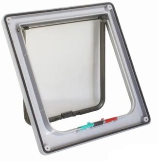 Hond Kat Flap Deur Met 4 Manier Lock Beveiliging Flap Deur Voor Katten Kitten Abs Plastic Kleine Hond Poort Kat honden Flap Huisdier Deur Chip wit / S