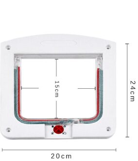 Hond Kat Flap Deur Met 4 Manier Lock Beveiliging Flap Deur Voor Katten Kitten Abs Plastic Kleine Hond Poort Kat honden Flap Huisdier Deur Chip wit