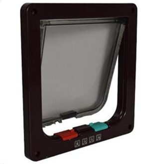 Hond Kat Flap Deur Met 4 Manier Lock Beveiliging Flap Deur Voor Katten Kitten Abs Plastic Kleine Hond Poort Kat honden Flap Huisdier Deur Chip zwart / M