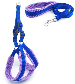 Hond Kat Harnas Vest Reflecterende Ademend Mesh Huisdier Producten Honden Leash Harness Verstelbare Kraag Puppy Kleine Hond Night Walking Blauw