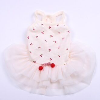 Hond Kat Jurk Shirt Cherry Pet Puppy Vest Rok Lente/Zomer Kleding Outfit 5 Maten