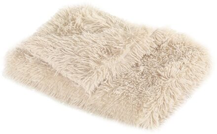 Hond Kat Matten Lange Pluche Double Layer Wasbaar Katten Nest Huisdier Kussen Mat Super Zachte Kennel Voor Kleine Honden Katten slapen bruin / 78x54 CM