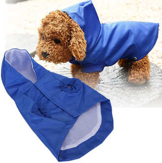 Hond Kat Verstelbare Regenjas Waterdicht Jasje Hooded Reflecterende Blue Soft Voor Huisdieren Waterdicht Huisdier Regenjas