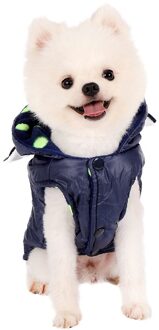 Hond Kat Windjack Winter Warm Jasje Warme Dikke Pet Puppy Hoodie Winter Warme Kleding Apperal Blauw / S