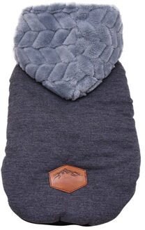 Hond Katoen gevoerde Hooded Effen Kleur Vest Verdikking Jas Puppy Jassen Herfst Winter Jas Jumpsuit Voor Kleine Medium hond Grijs / M