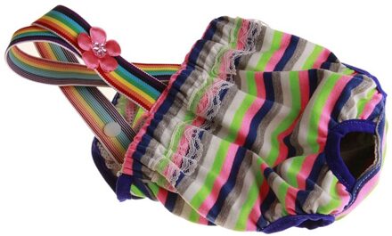 Hond Katoen Sanitaire Broek, Kleurrijke Fysiologische Sanitaire Slips Menstruele Jarretel Nappy Luier Ondergoed Broek Voor Vrouwelijke Pe C / M