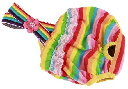 Hond Katoen Sanitaire Broek, Kleurrijke Fysiologische Sanitaire Slips Menstruele Jarretel Nappy Luier Ondergoed Broek Voor Vrouwelijke Pe E / L