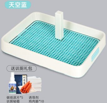 Hond Kattenbak Puppy Training Pads Kak Scooper Poot Hond Wc Stront Kleine Huisdier Wc Zand Doos Inodoro Mesh hond Lade EE50CS lucht blauw