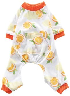 Hond Kleren Leuke Oranje Casual Homewear Jas Katoen Outfit Puppy Kleding Alle Seizoenen Kleding Jumpsuit oranje / Xl