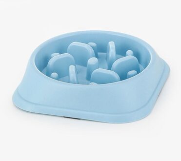 Hond Kom Slow Feeder Pet Bowls Feeding Dish Plastic Anti Verstikking Puppy Kat Eten Voedsel Plaat Draagbare Reizen Huisdieren Producten blauw / M