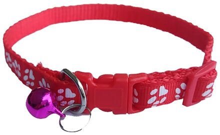 Hond Kraag Verstelbare Pet Hond Kat Kraag Reflecterende Huisdier Bel Kraag Geschikt Voor Katten En Kleine Hond Levert Leash Accessoires rood