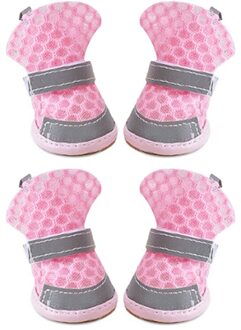 Hond Laarzen Poot Protector, Anti-Slip Hond Schoenen, deze Comfortabele Zachte Zolen Hond Schoenen Zijn Met Reflecterende Bandjes roze