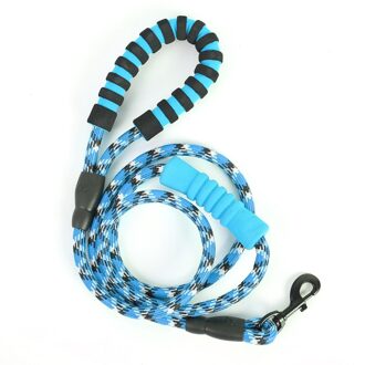 Hond Leash1.8m Grote Hond Reflecterende Touw Wandelen Grote Hond Kraag Versterken Tractie Harnas Ronde Nylon Medium Hond Accessoires blauw