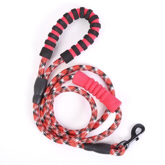Hond Leash1.8m Grote Hond Reflecterende Touw Wandelen Grote Hond Kraag Versterken Tractie Harnas Ronde Nylon Medium Hond Accessoires rood