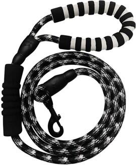 Hond Leash1.8m Grote Hond Reflecterende Touw Wandelen Grote Hond Kraag Versterken Tractie Harnas Ronde Nylon Medium Hond Accessoires zwart