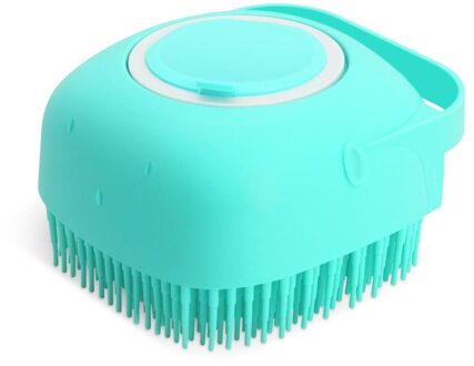 Hond Massage Shampoo Borstel Kat Kam Grooming Scrubber Borstel Voor Zwemmen Korte Haar Zachte Siliconen Rubber Borstels Accessoires plein blauw