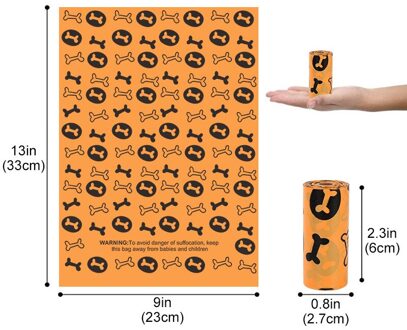 Hond Mest Zak Biologisch Afbreekbaar Milieubescherming Huisdier Vuilniszak 23Cm X 33Cm Groene Vuilniszak Pet Producten 8 / 16 / 24 Volum 8 stukken geel