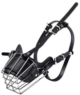 Hond Mond Ademend Verstelbare Anti-Bite Metalen Snuit Hond Bescherming Cover