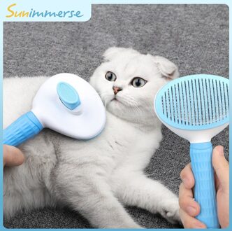 Hond Ontharing Kam Katten Huisdieren Leverancier Vlooien Huisdier Kam Voor Honden Grooming Toll Automatische Haar Borstel Trimmer Blauw