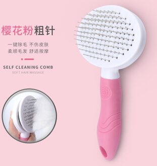 Hond Ontharing Naald Kammen Bont Reinigingsborstel Grooming Grote Maat Kammen Tool Candy Kleur Antislip Huisdieren leverancier Originele roze-Thick needle
