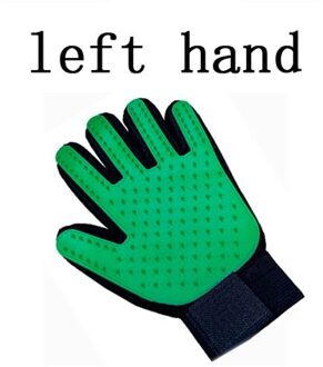 Hond Pet Grooming Handschoen Siliconen Katten Borstel Kam Deshedding Haar Handschoenen Honden Bad Schoonmaakproducten Dier Kammen Massage Handschoenen links groen