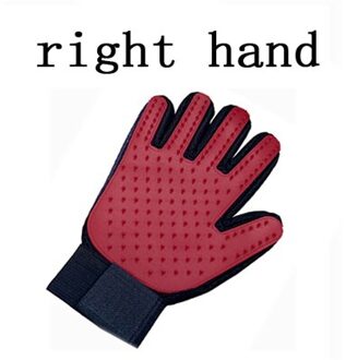 Hond Pet Grooming Handschoen Siliconen Katten Borstel Kam Deshedding Haar Handschoenen Honden Bad Schoonmaakproducten Dier Kammen Massage Handschoenen rechtsaf rood