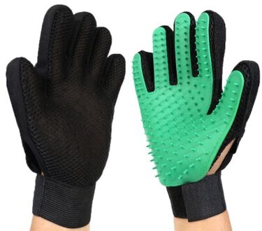 Hond Pet Grooming Handschoenen, Gebruikt Voor Kat Wollen Handschoenen, Huisdier Ontharing Borstel, Kam Handschoenen, gebruikt Voor Hond Reiniging En Massage Gl green1