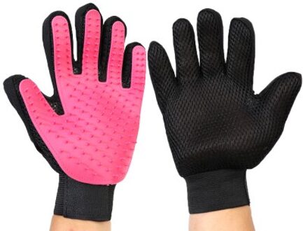 Hond Pet Grooming Handschoenen, Gebruikt Voor Kat Wollen Handschoenen, Huisdier Ontharing Borstel, Kam Handschoenen, gebruikt Voor Hond Reiniging En Massage Gl rose1