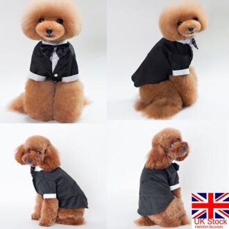 Hond Pet Puppy Kleding Smoking Strikje Overhemd Pak Stijlvolle Wedding Apparel Outfit