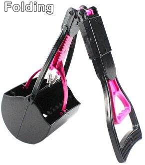 Hond Pooper Scoop Schop Reiniging Pick Up Dier Uitwerpselen Kat Uitwerpselen Picker Lichtgewicht En Handig Outdoor Schoonmaken Tool Folding roze