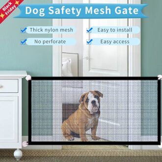 Hond Poort Ingenieuze Mesh Hond Hek Voor Indoor En Outdoor Veilige Pet Dog Gate Veiligheid Behuizing Dierbenodigdheden 110X72cm