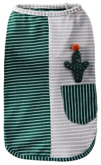 Hond Puppy Zomer Gestreepte Vesten Zomer Huisdier Katten Cactus Decor Kleding Patchwork T-Shirts Voor Chihuahua Teddy groen / M