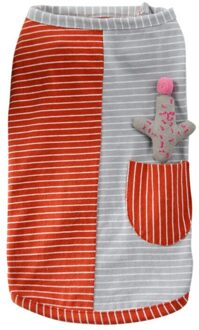 Hond Puppy Zomer Gestreepte Vesten Zomer Huisdier Katten Cactus Decor Kleding Patchwork T-Shirts Voor Chihuahua Teddy Rood / L