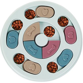 Hond Puzzel Slow Feeder Toy Brain Games Feeder Met Antislip Hond Interactieve Speelgoed Puppy Treat Dispenser Puzzel blauw