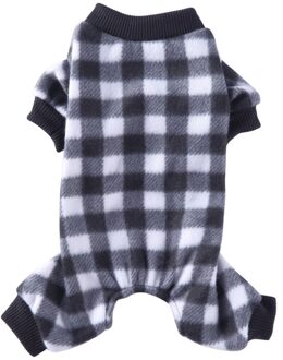 Hond Pyjama Winter Warm Pet Jumpsuit Pyjama Voor Chihuahua Pug Huisdier Puppy Hond Kostuum Huisdier Plaid Kleding Hond outfit B / M