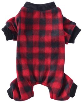 Hond Pyjama Winter Warm Pet Jumpsuit Pyjama Voor Chihuahua Pug Huisdier Puppy Hond Kostuum Huisdier Plaid Kleding Hond outfit R / M