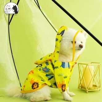Hond Regenjas Cartoon Leuke Dier Transparante Hooded Reflecterende Voor Kleine Middelgrote Hond Regenjas Waterdichte Jas Hond Kleren XS