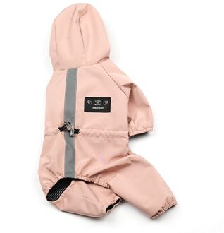 Hond Regenjas Reflecterende Waterdichte Huisdier Kleding Jumpsuit Waterbestendig Kleding Voor Honden Huisdier Regen Jas Voor Kleine Grote Honden roze / Xxl