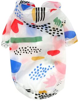 Hond Regenjas Zon-Proof Kleding Zomer Zon Bescherming Hoodie Kleine Hond Kleding Print Poncho Voor Kleine Medium Huisdieren Puppy kat Blauw / S