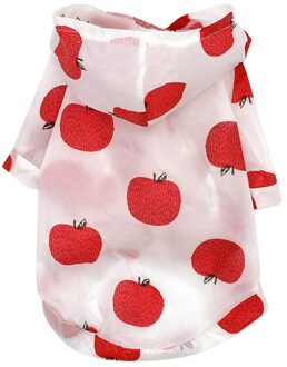 Hond Regenjas Zon-Proof Kleding Zomer Zon Bescherming Hoodie Kleine Hond Kleding Print Poncho Voor Kleine Medium Huisdieren Puppy kat Rood / M