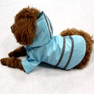 Hond Regenjassen Met hoed cap Kleding voor Honden Waterdicht Ademend Apparel Pet Kleding Reflecterende blauw / M