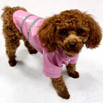 Hond Regenjassen Met hoed cap Kleding voor Honden Waterdicht Ademend Apparel Pet Kleding Reflecterende roze / M