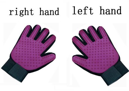 Hond Reiniging Massage Borstel Handschoen Katten Hond Wol Huisdier Haar Deshedding Borstel Kam Handschoen Dier Hond Schoonmaken Een paar Handschoenen 2stk paars