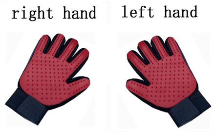 Hond Reiniging Massage Borstel Handschoen Katten Hond Wol Huisdier Haar Deshedding Borstel Kam Handschoen Dier Hond Schoonmaken Een paar Handschoenen 2stk rood