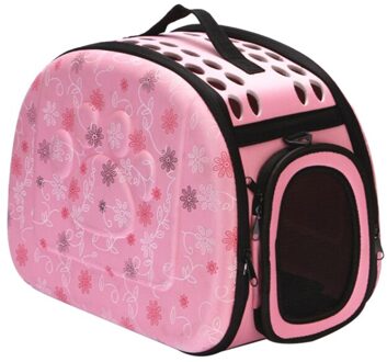 Hond Reistas Huisdier Draagtassen Voor Puppy Kat Grote Capaciteit Draagbare Hond Kat Draagtas Eva Outdoor opvouwbare #15 roze