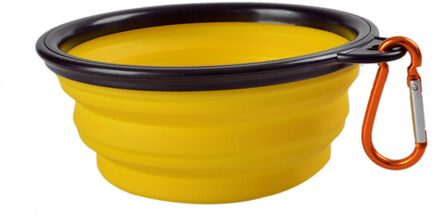 Hond Reizen Siliconen Kom Draagbare Opvouwbare Inklapbare Pet Kat Hond Voedsel Water Voeden Reizen Outdoor Kom Huisdier Accessoires #914 geel