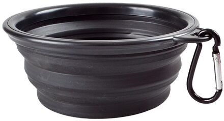 Hond Reizen Siliconen Kom Draagbare Opvouwbare Inklapbare Pet Kat Hond Voedsel Water Voeden Reizen Outdoor Kom Huisdier Accessoires #914 zwart