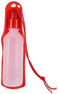 Hond Reizen Sport Water Fles Outdoor Feed Drinkfles Pet Supply Draagbare Rood